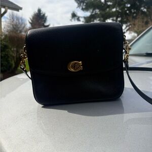 Black coach Leather Crossbody Bag